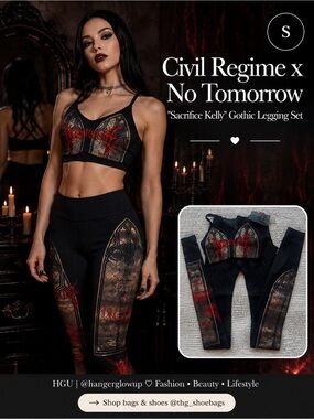 Civil Regime x No Tomorrow Sacrifice Kelly Gothic Legging Set Bra S